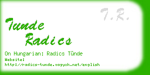 tunde radics business card